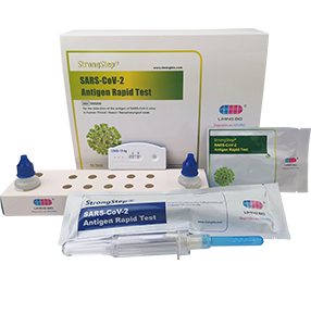 StrongStep®SARS-CoV-2抗原快速检测是一种快速免疫色谱分析方法，用于检测人喉/鼻咽拭子中SARS-CoV-2病毒的COVID-19抗原。